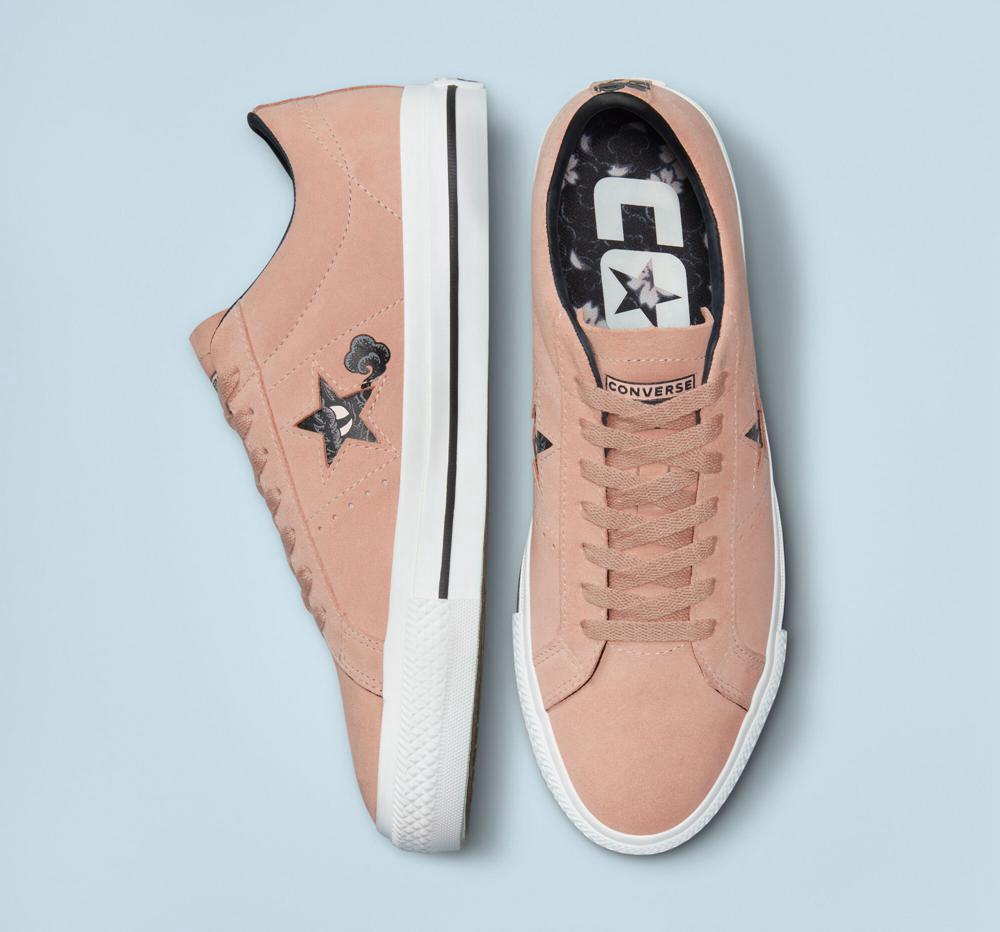 Dámské Nízké Converse Cons One Star Pro Tattoo Art Skate Růžové Bílé Černé | 602914MAI