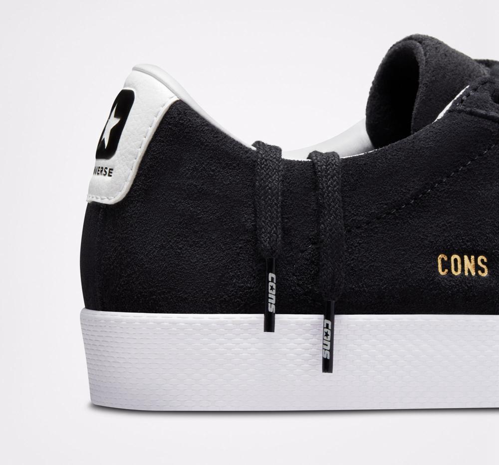 Dámské Nízké Converse Cons Pl Vulc Pro Semišové Skate Černé Bílé Bílé | 597481PAY