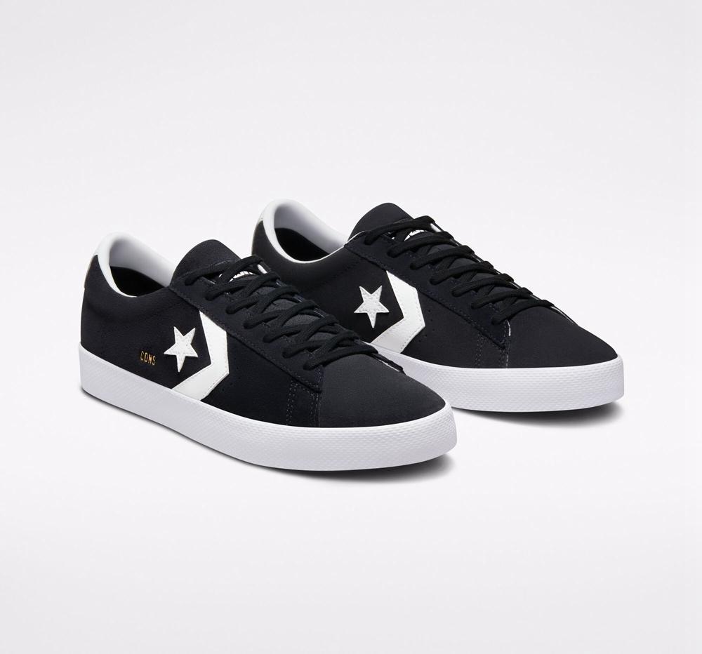 Dámské Nízké Converse Cons Pl Vulc Pro Semišové Skate Černé Bílé Bílé | 597481PAY