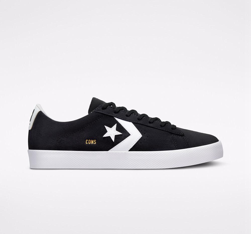 Dámské Nízké Converse Cons Pl Vulc Pro Semišové Skate Černé Bílé Bílé | 597481PAY