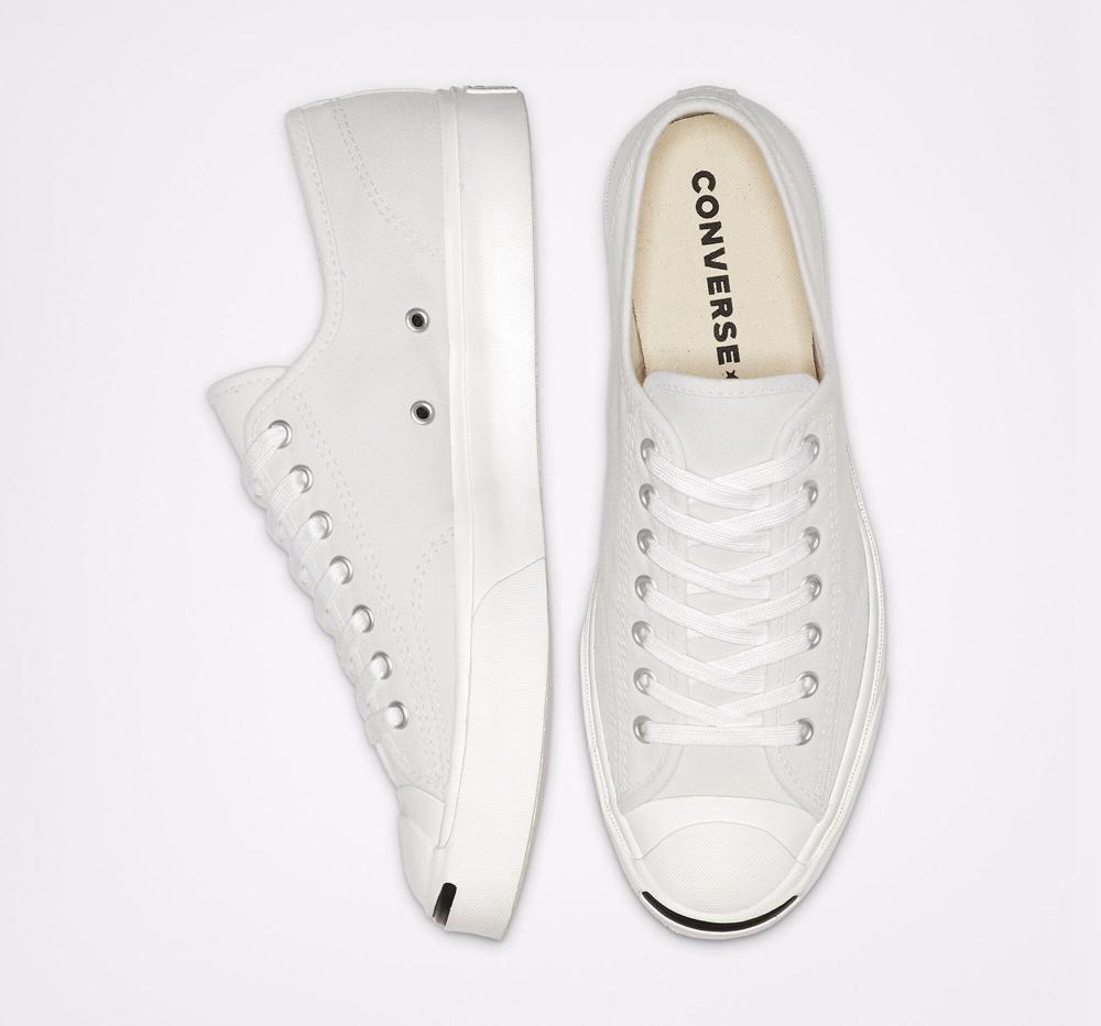 Dámské Nízké Converse Jack Purcell Platene Unisex Bílé Bílé Černé | 635917EXB