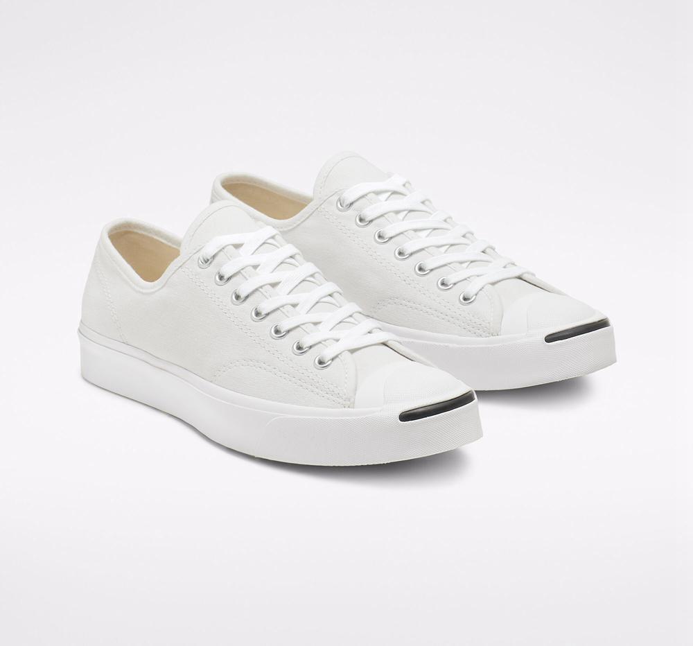 Dámské Nízké Converse Jack Purcell Platene Unisex Bílé Bílé Černé | 635917EXB