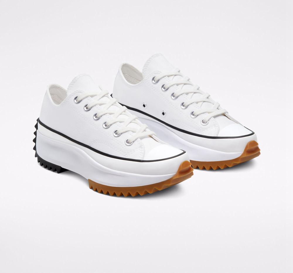 Dámské Nízké Converse Run Star Hike Platformy Unisex Bílé Černé | 720845JMR