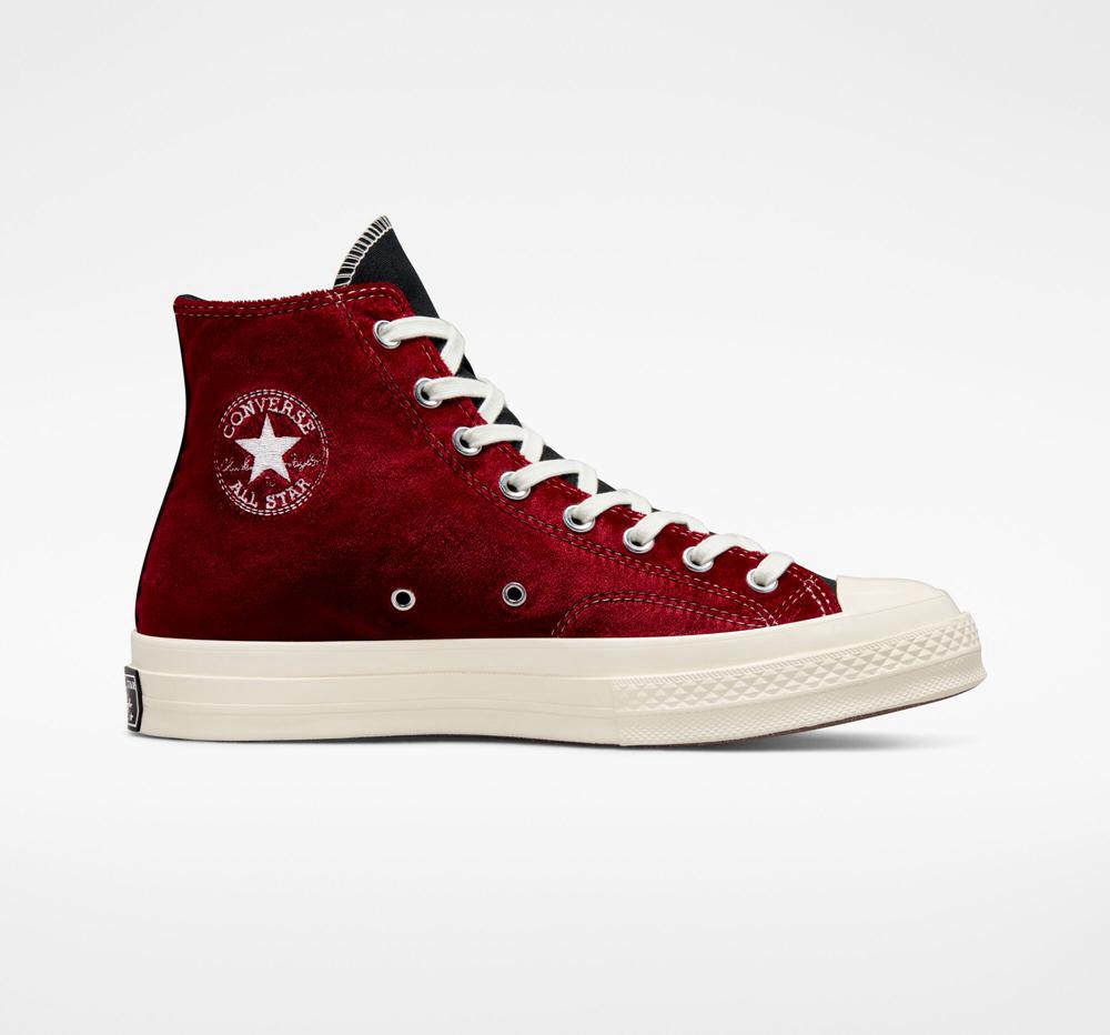 Dámské Vysoké Converse Chuck 70 Beyond Retro Velvet Unisex Černé Červené | 104795GCD