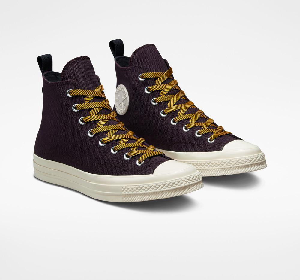 Dámské Vysoké Converse Chuck 70 Counter Climate Gore Tex Unisex Černé Žluté | 158703YNK