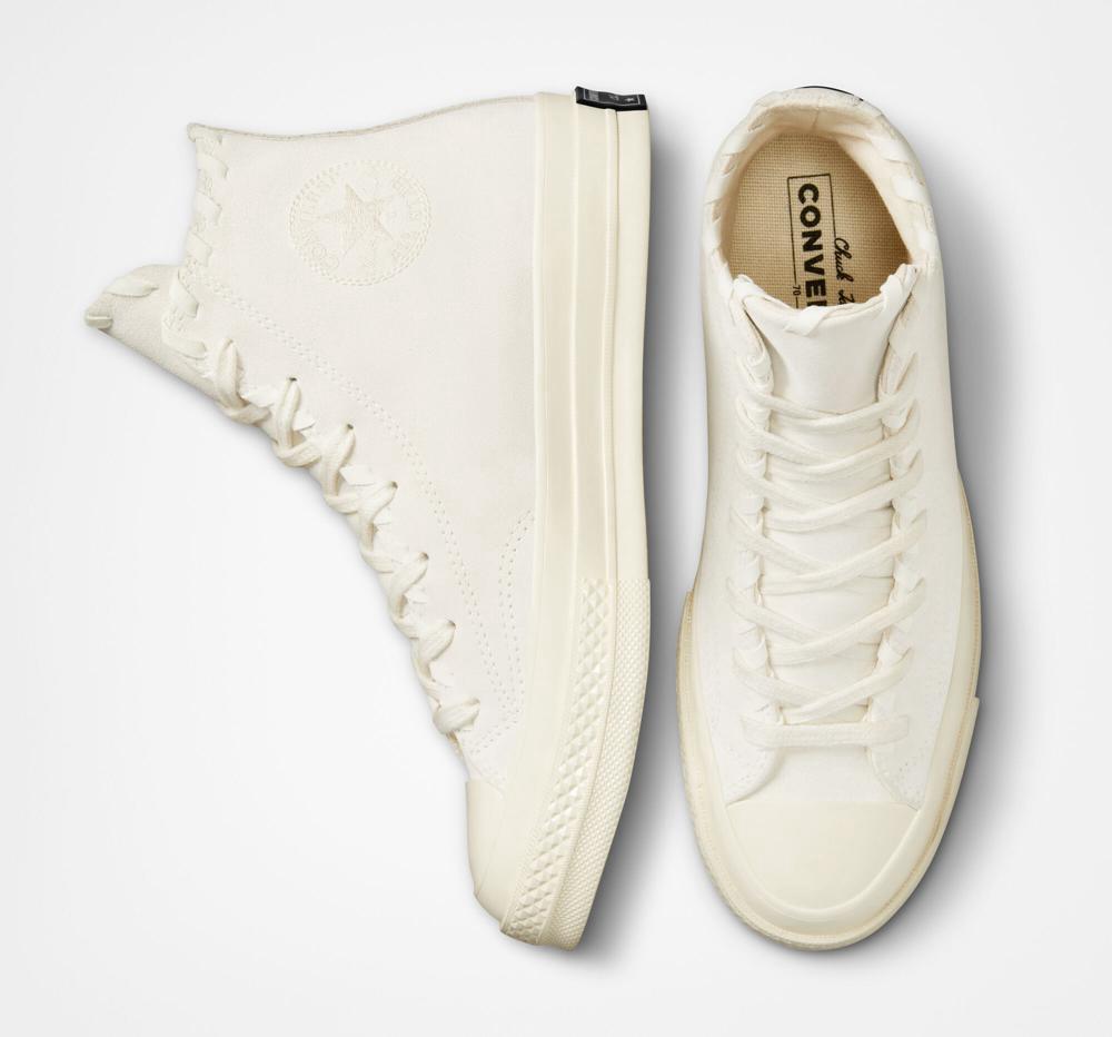 Dámské Vysoké Converse Chuck 70 Embroidered Florals Bílé | 140735DBG