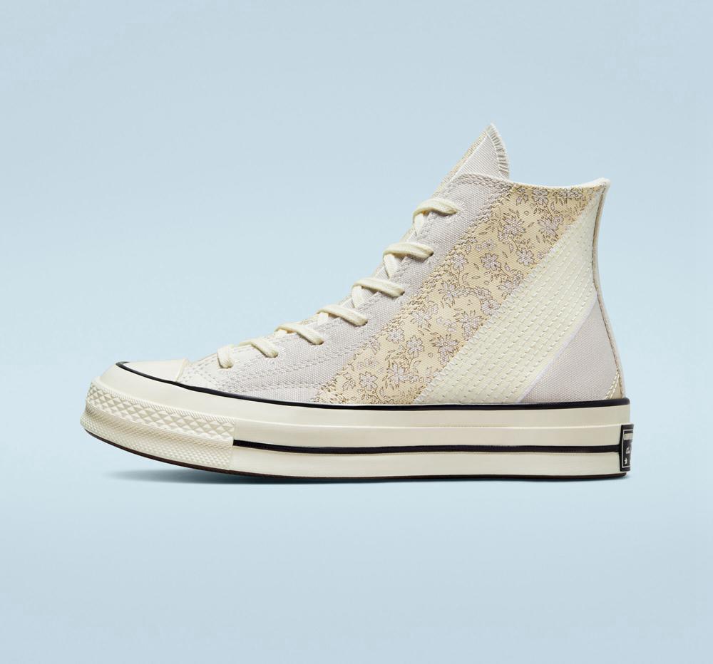 Dámské Vysoké Converse Chuck 70 Embroidered Floral Hnědožlutý Černé | 387624UDN