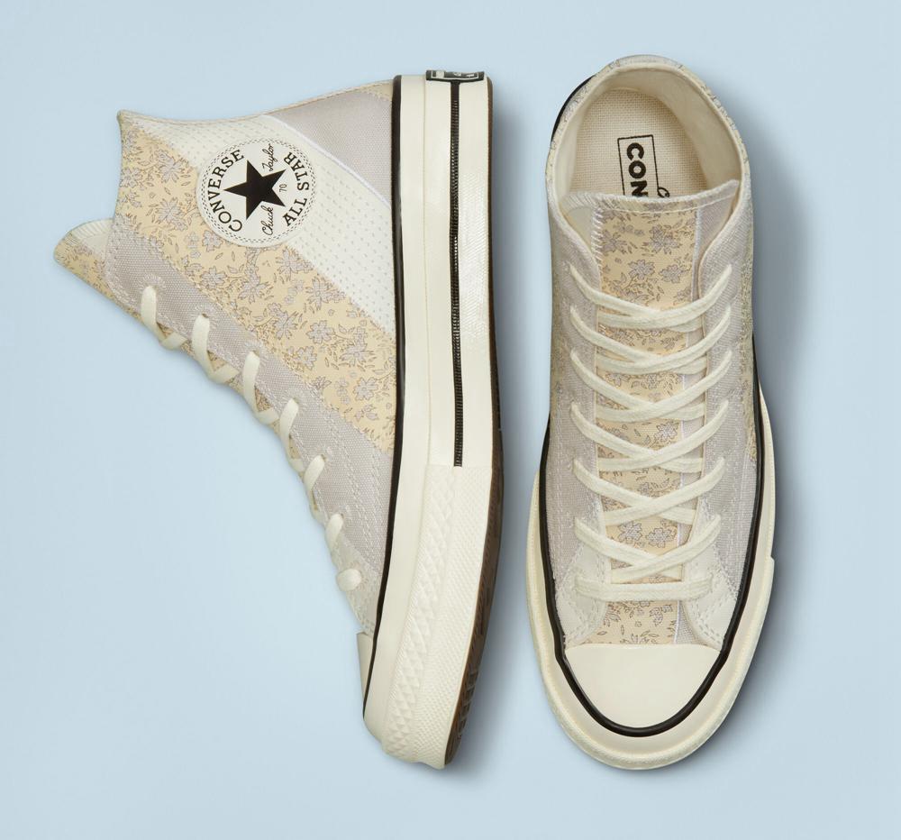 Dámské Vysoké Converse Chuck 70 Embroidered Floral Hnědožlutý Černé | 387624UDN