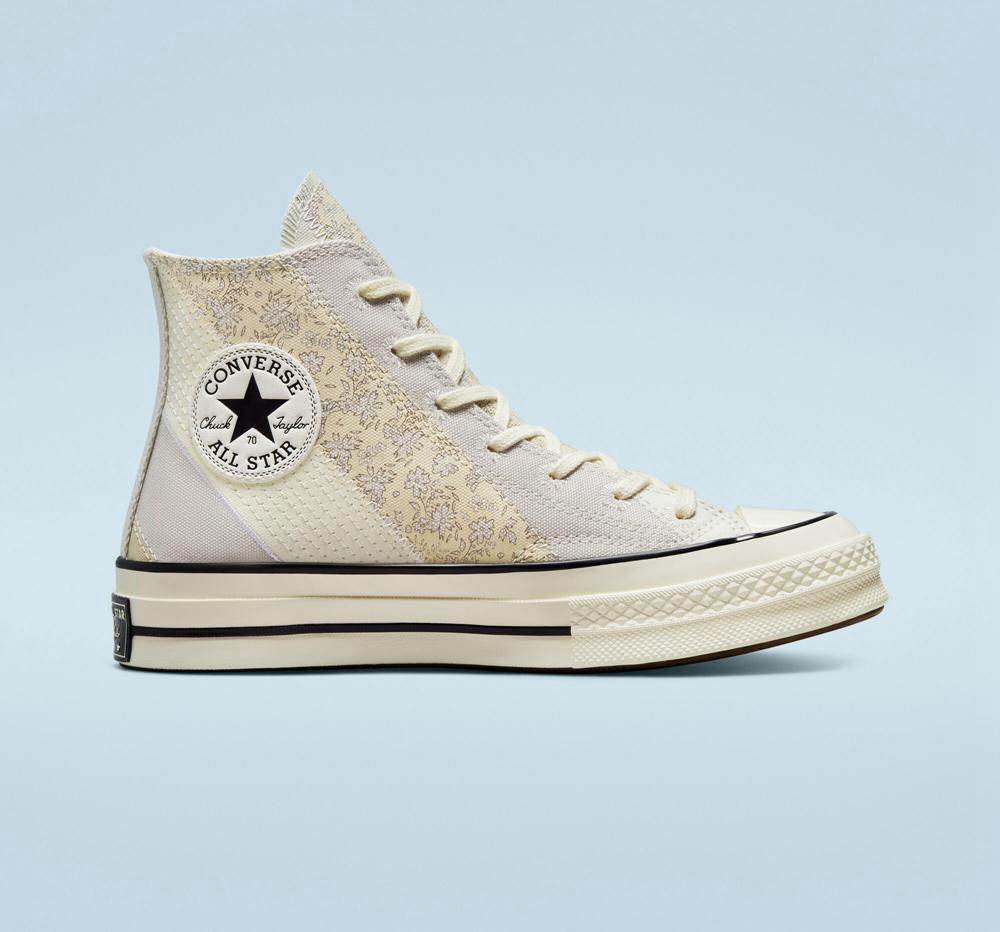 Dámské Vysoké Converse Chuck 70 Embroidered Floral Hnědožlutý Černé | 387624UDN