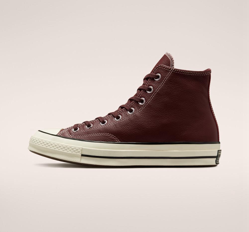 Dámské Vysoké Converse Chuck 70 Læder Seasonal Color Unisex Hnědé Černé | 920615CFY