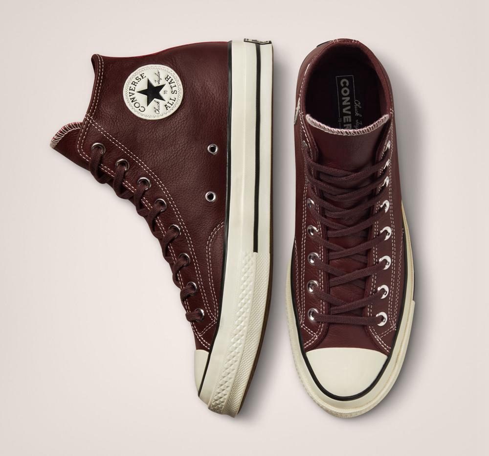 Dámské Vysoké Converse Chuck 70 Læder Seasonal Color Unisex Hnědé Černé | 920615CFY