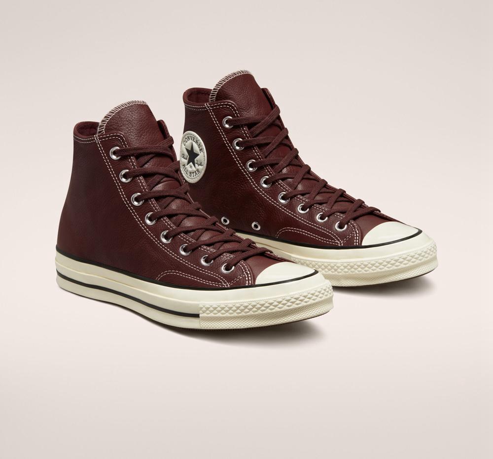 Dámské Vysoké Converse Chuck 70 Læder Seasonal Color Unisex Hnědé Černé | 920615CFY