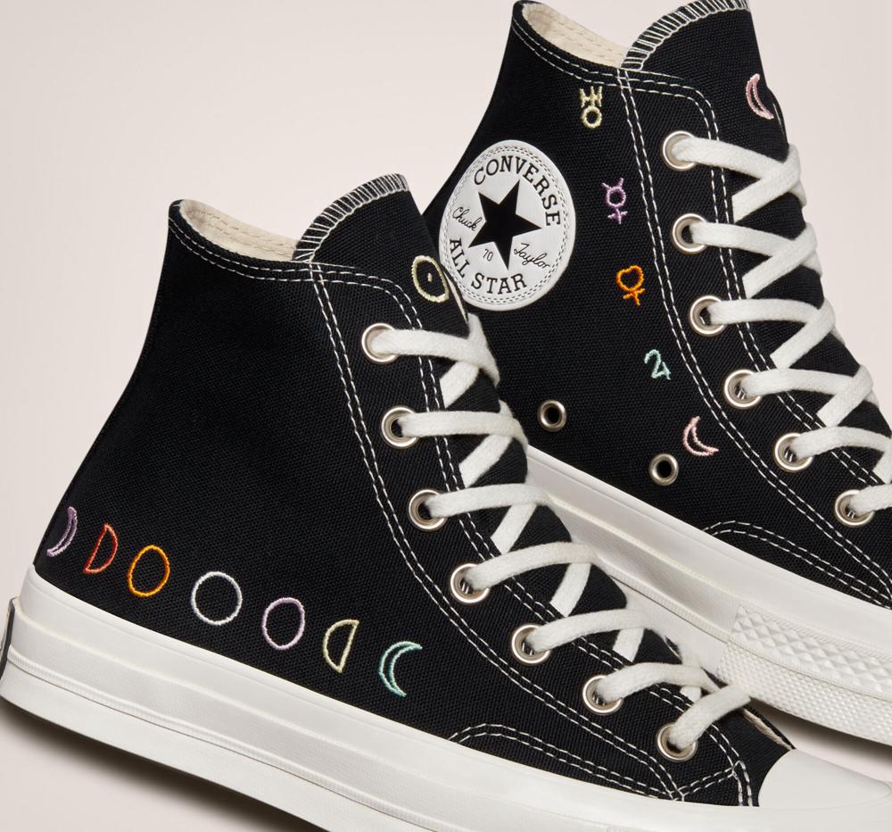 Dámské Vysoké Converse Chuck 70 Mystic Symbols Černé Bílé | 712906QWM