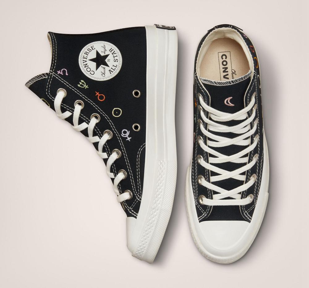 Dámské Vysoké Converse Chuck 70 Mystic Symbols Černé Bílé | 712906QWM