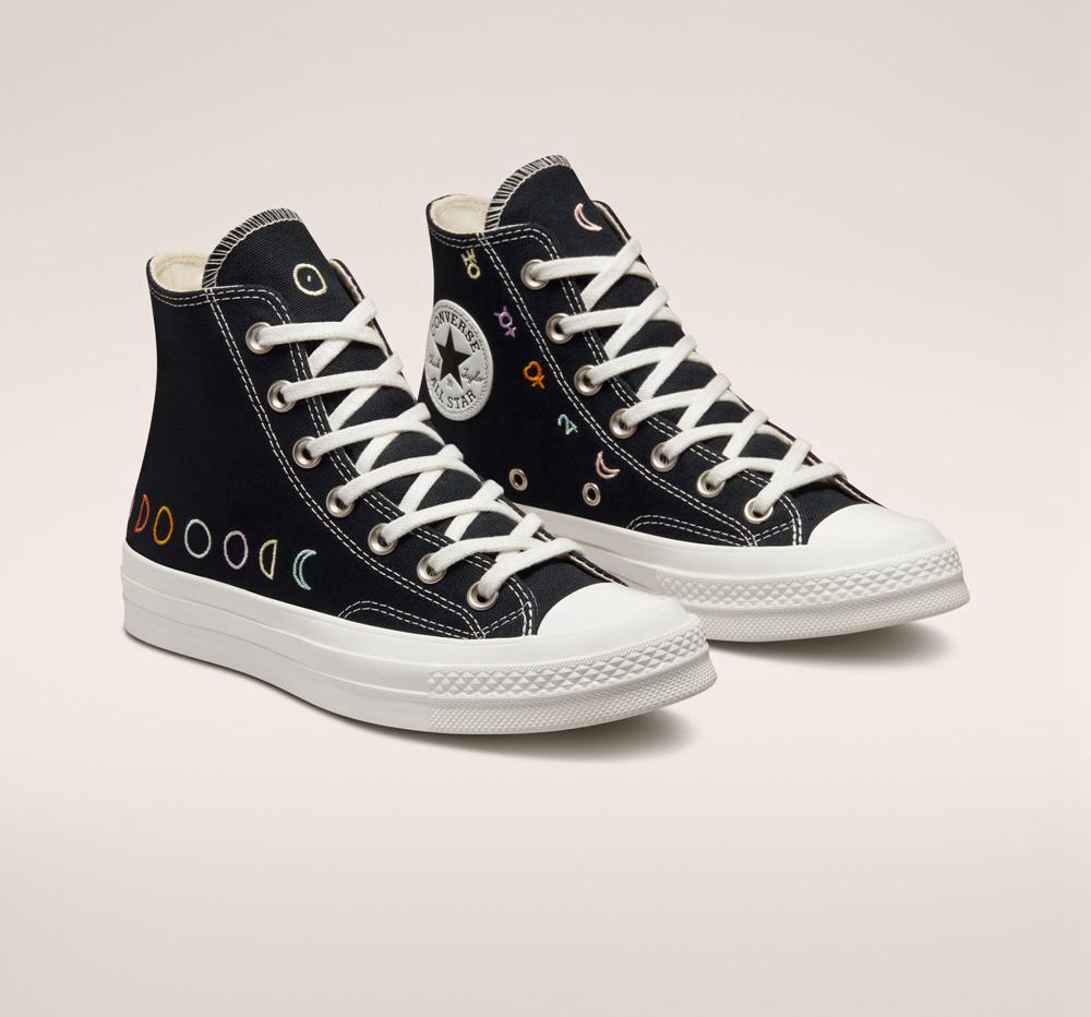 Dámské Vysoké Converse Chuck 70 Mystic Symbols Černé Bílé | 712906QWM