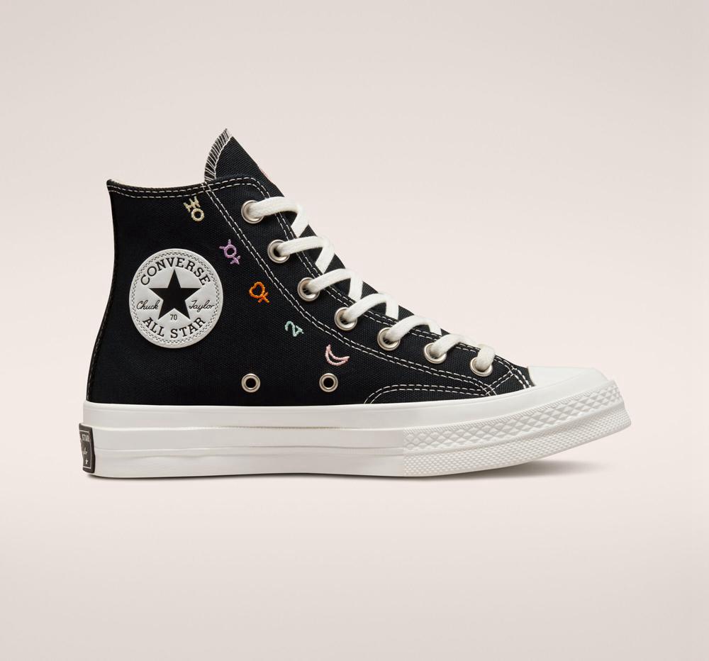 Dámské Vysoké Converse Chuck 70 Mystic Symbols Černé Bílé | 712906QWM