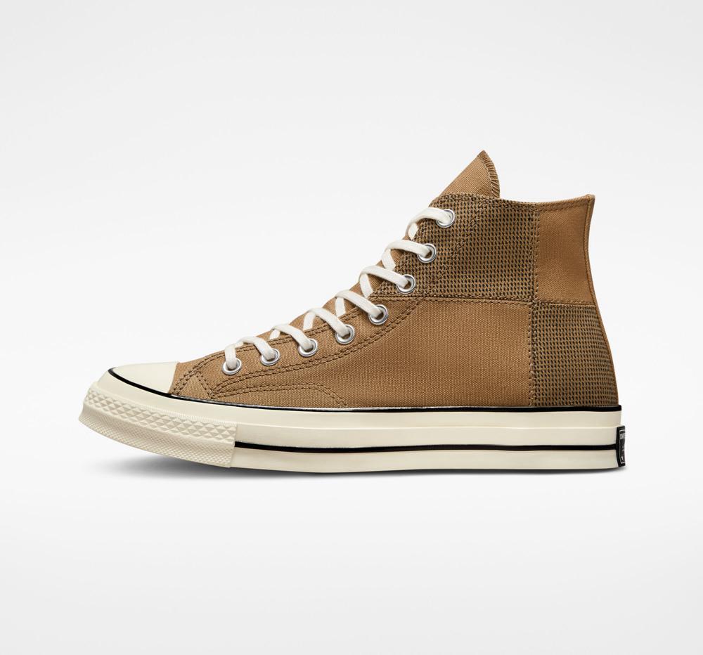 Dámské Vysoké Converse Chuck 70 Patchwork Unisex Hnědé Černé | 834579IPM