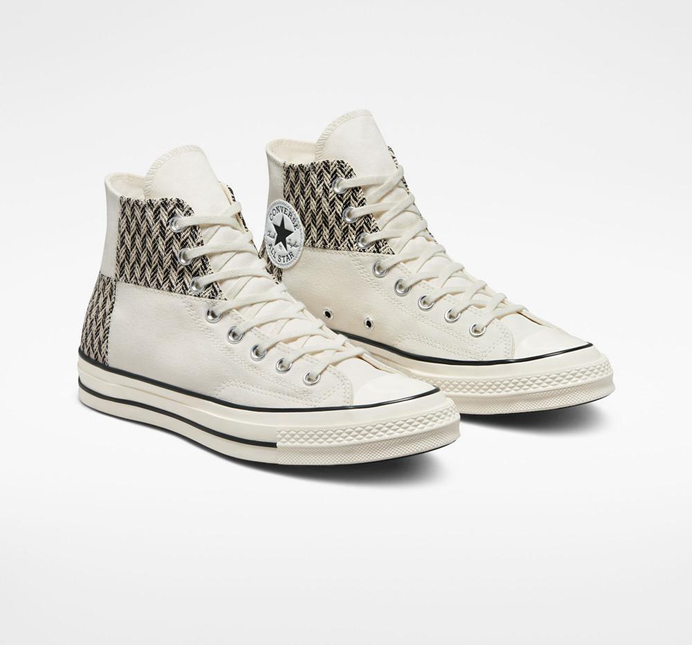 Dámské Vysoké Converse Chuck 70 Patchwork Unisex Bílé Černé | 936801RXZ