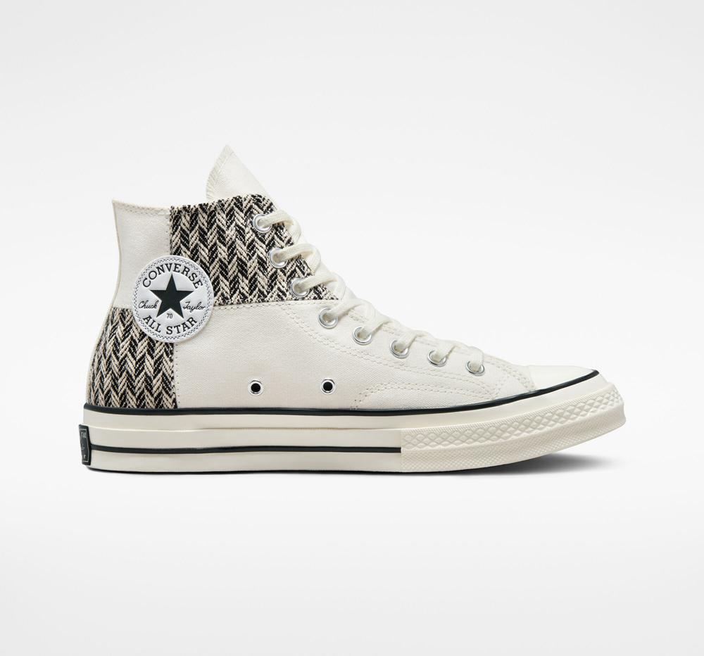 Dámské Vysoké Converse Chuck 70 Patchwork Unisex Bílé Černé | 936801RXZ