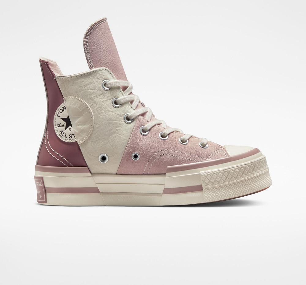 Dámské Vysoké Converse Chuck 70 Plus Mixed Materials Unisex Růžové | 762194TCQ