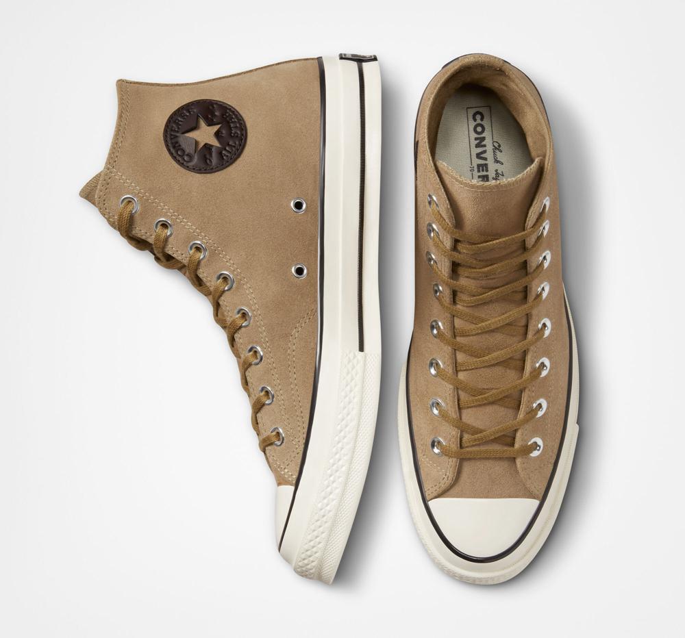 Dámské Vysoké Converse Chuck 70 Semišové Unisex Hnědé Černé | 273865RYC