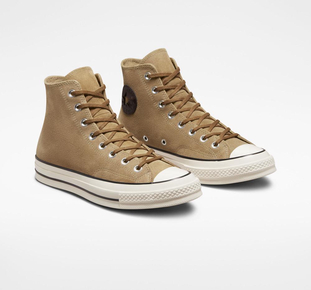 Dámské Vysoké Converse Chuck 70 Semišové Unisex Hnědé Černé | 273865RYC