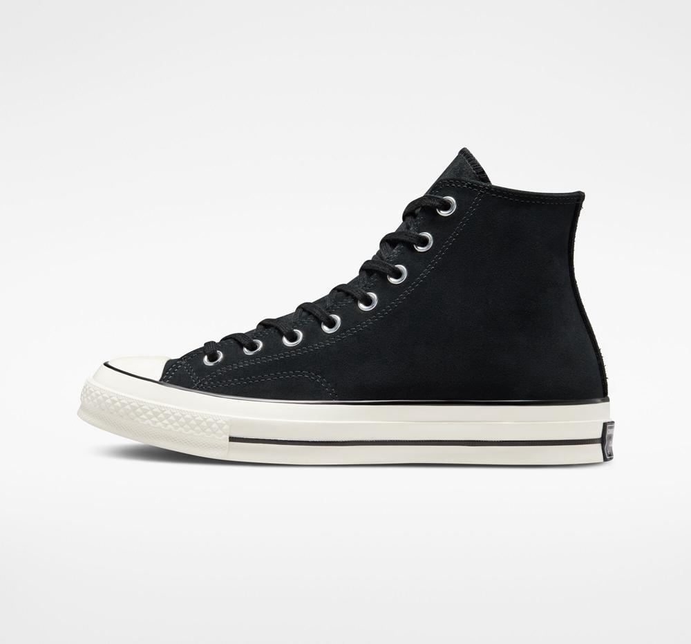 Dámské Vysoké Converse Chuck 70 Semišové Unisex Černé Černé | 703912TJF