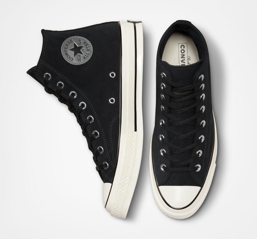 Dámské Vysoké Converse Chuck 70 Semišové Unisex Černé Černé | 703912TJF