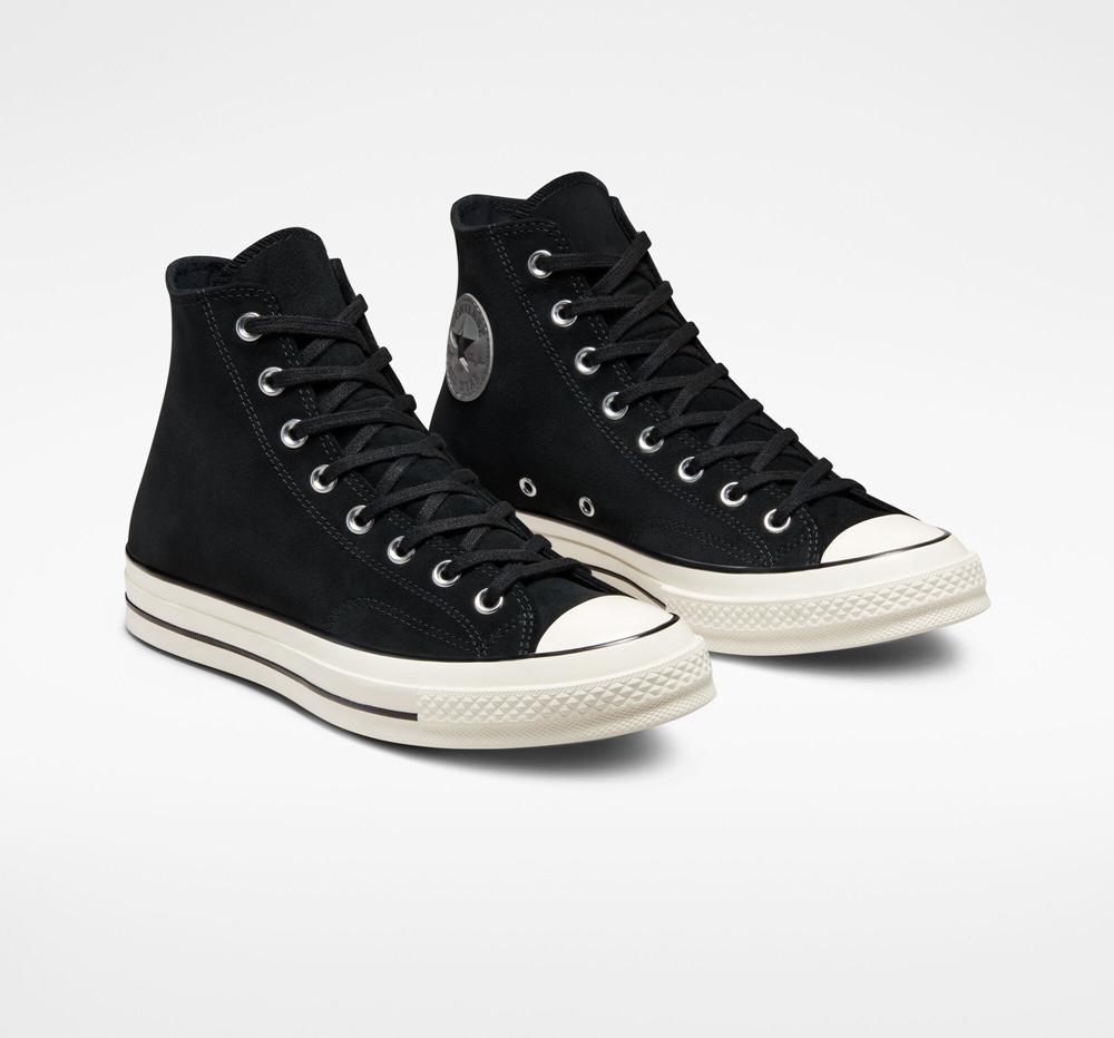 Dámské Vysoké Converse Chuck 70 Semišové Unisex Černé Černé | 703912TJF