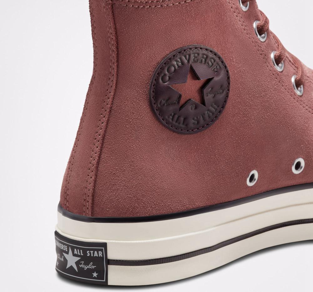 Dámské Vysoké Converse Chuck 70 Semišové Unisex Vínové Černé | 792065GKN