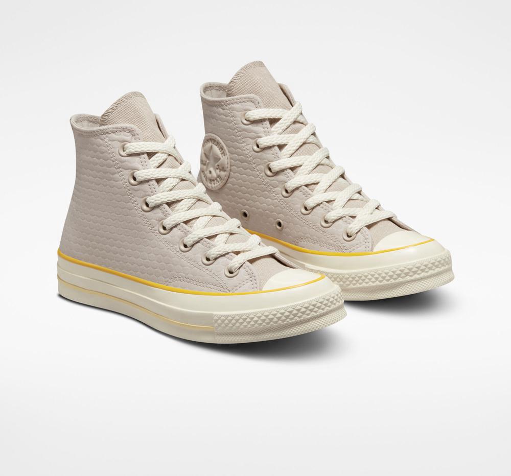 Dámské Vysoké Converse Chuck 70 Textured Šedé | 410365GHN