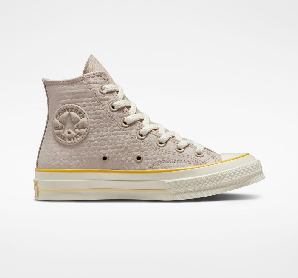 Dámské Vysoké Converse Chuck 70 Textured Šedé | 410365GHN