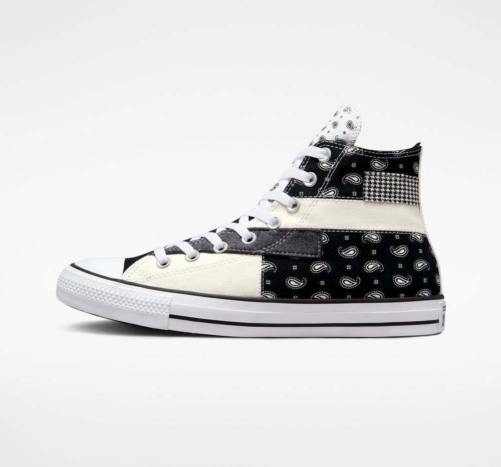 Dámské Vysoké Converse Chuck Taylor All Star Hacked Patterns Unisex Bílé Černé Bílé | 029156ITH