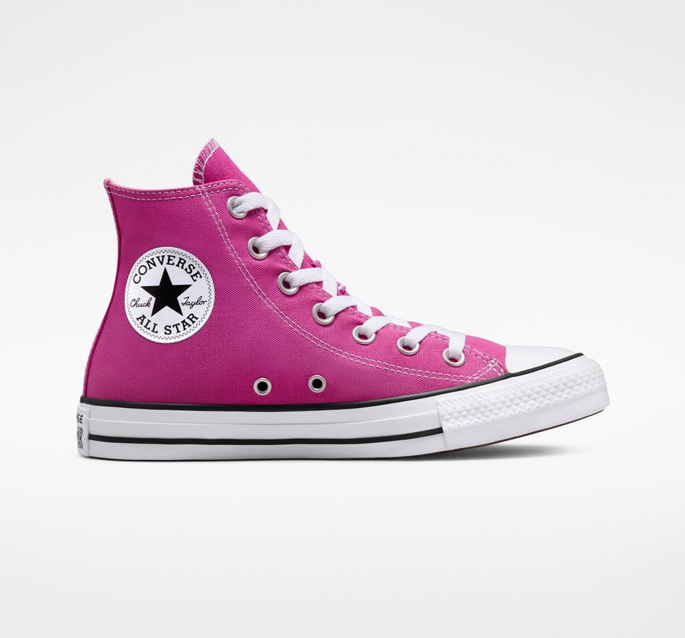 Dámské Vysoké Converse Chuck Taylor All Star Seasonal Color Unisex Fuchsie Bílé Černé | 035726WQX