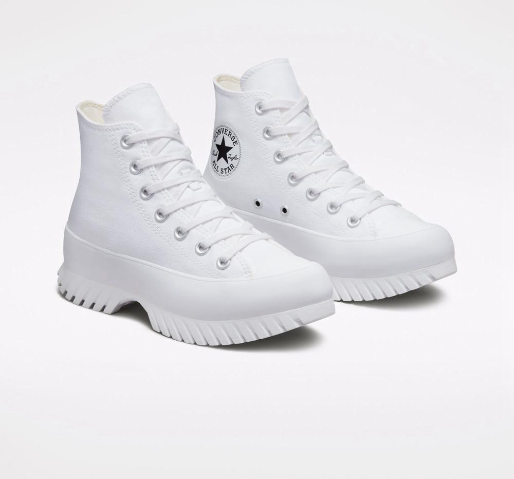 Dámské Vysoké Converse Chuck Taylor All Star Lugged 2.0 Unisex Bílé Černé | 041723SNB