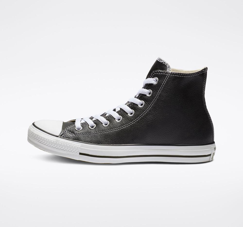 Dámské Vysoké Converse Chuck Taylor All Star Læder Unisex Černé | 092358LEM