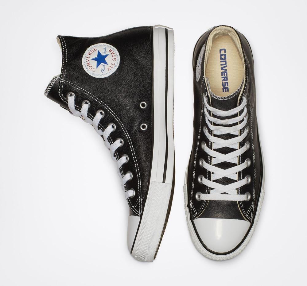 Dámské Vysoké Converse Chuck Taylor All Star Læder Unisex Černé | 092358LEM