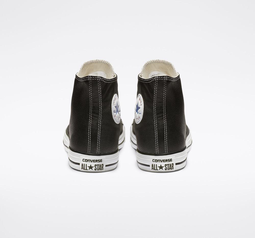 Dámské Vysoké Converse Chuck Taylor All Star Læder Unisex Černé | 092358LEM