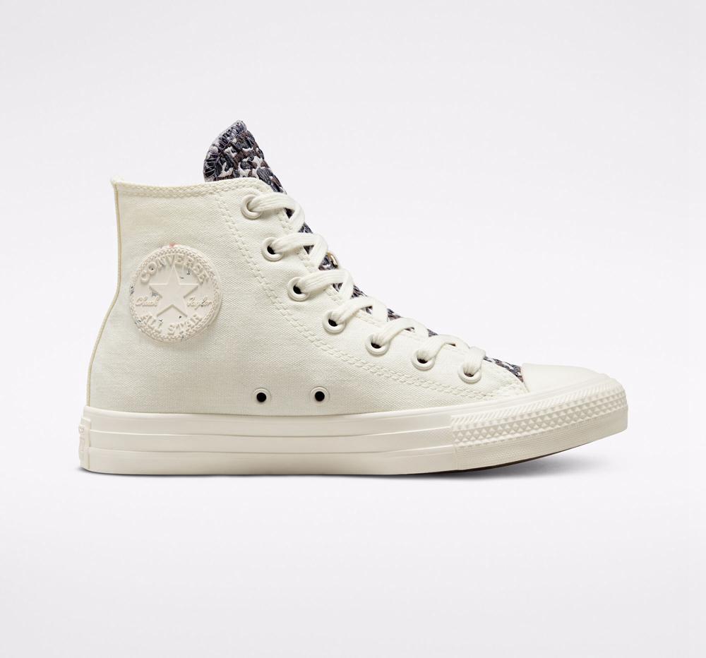 Dámské Vysoké Converse Chuck Taylor All Star Jacquard Camo Bílé Stříbrné | 127086ZXL