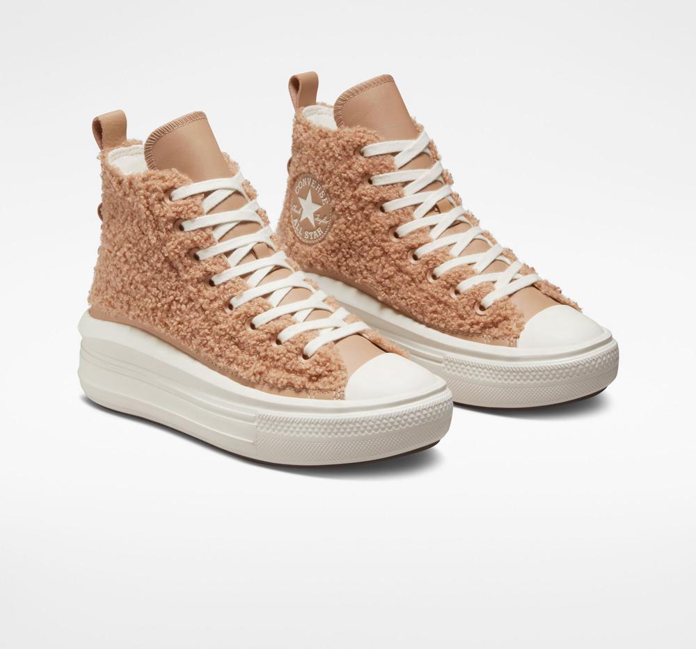 Dámské Vysoké Converse Chuck Taylor All Star Move Platformy Sherpa Koralove | 153482RXI