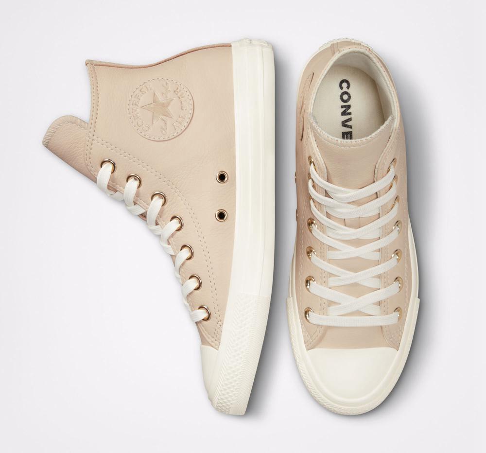 Dámské Vysoké Converse Chuck Taylor All Star Earthy Neutrals Světle Hnědožlutý Světle Zlaté | 160952RQA