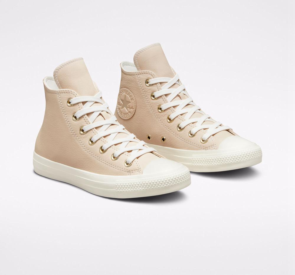 Dámské Vysoké Converse Chuck Taylor All Star Earthy Neutrals Světle Hnědožlutý Světle Zlaté | 160952RQA