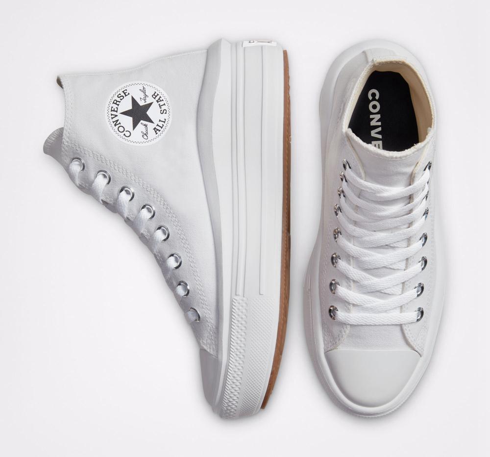 Dámské Vysoké Converse Chuck Taylor All Star Move Platformy Bílé Černé | 279841UQP