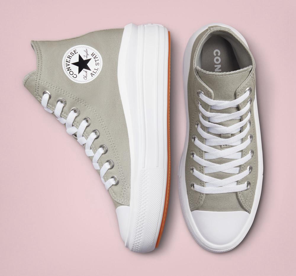 Dámské Vysoké Converse Chuck Taylor All Star Move Platformy Šedé Bílé | 294357WBA