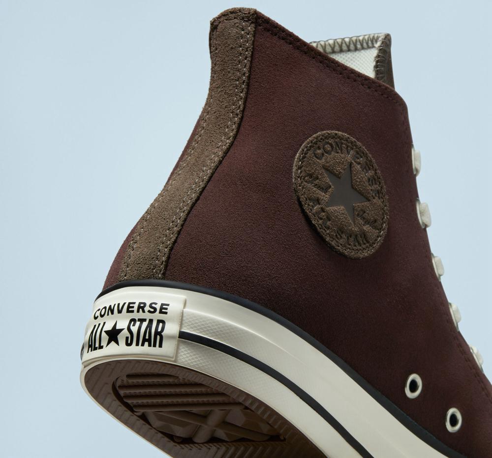 Dámské Vysoké Converse Chuck Taylor All Star Earthy Semišové Unisex Hnědé Tmavě | 296317REU