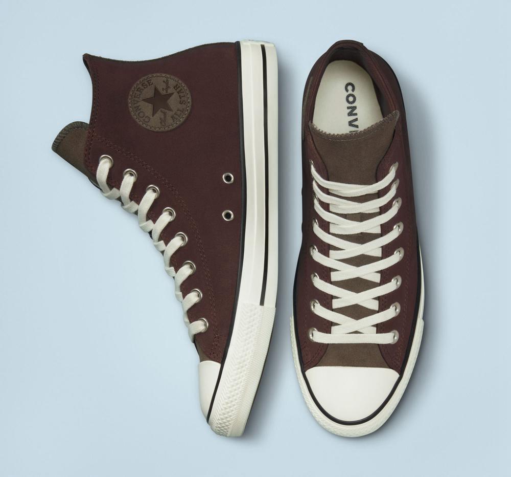 Dámské Vysoké Converse Chuck Taylor All Star Earthy Semišové Unisex Hnědé Tmavě | 296317REU