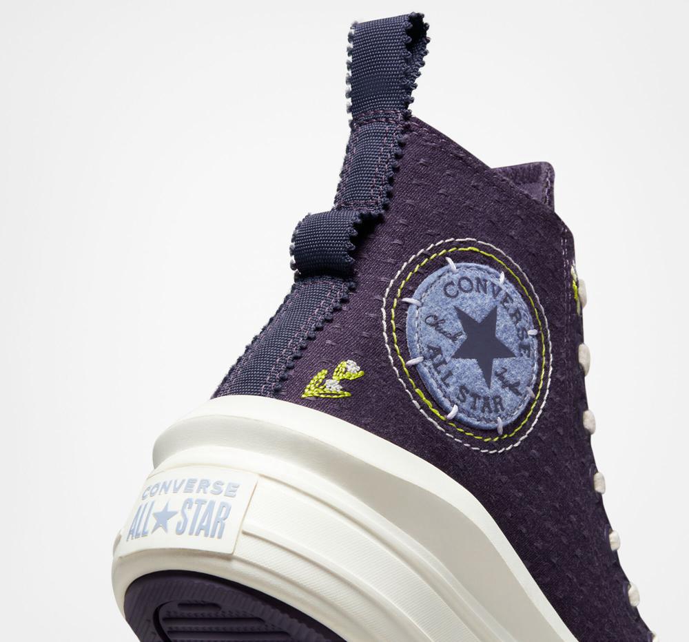 Dámské Vysoké Converse Chuck Taylor All Star Move Platformy Autumn Embroidery Zelene Tmavě | 516874LXZ