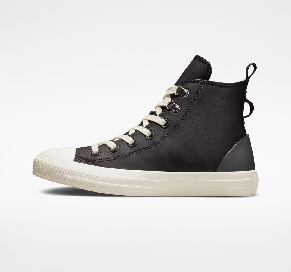 Dámské Vysoké Converse Chuck Taylor All Star Læder Hike Černé Černé | 541807OFB