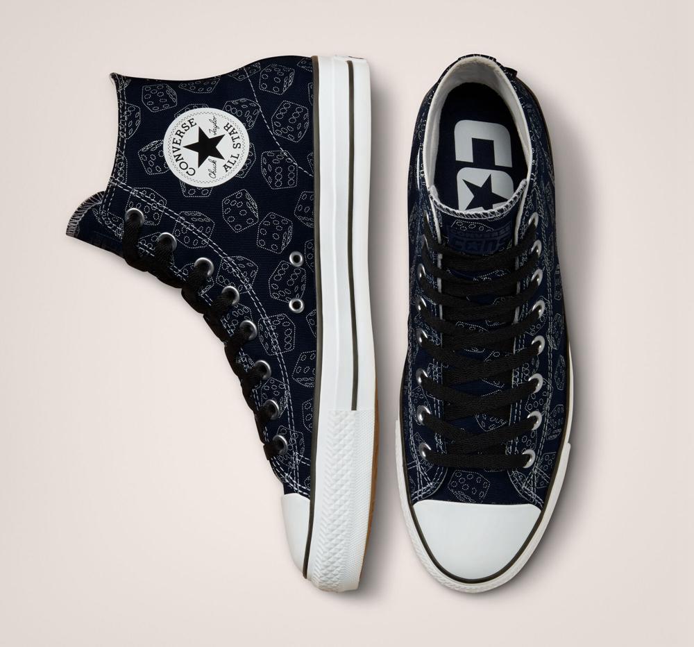 Dámské Vysoké Converse Chuck Taylor All Star Pro Dice Skate Černé Bílé | 594716BDY