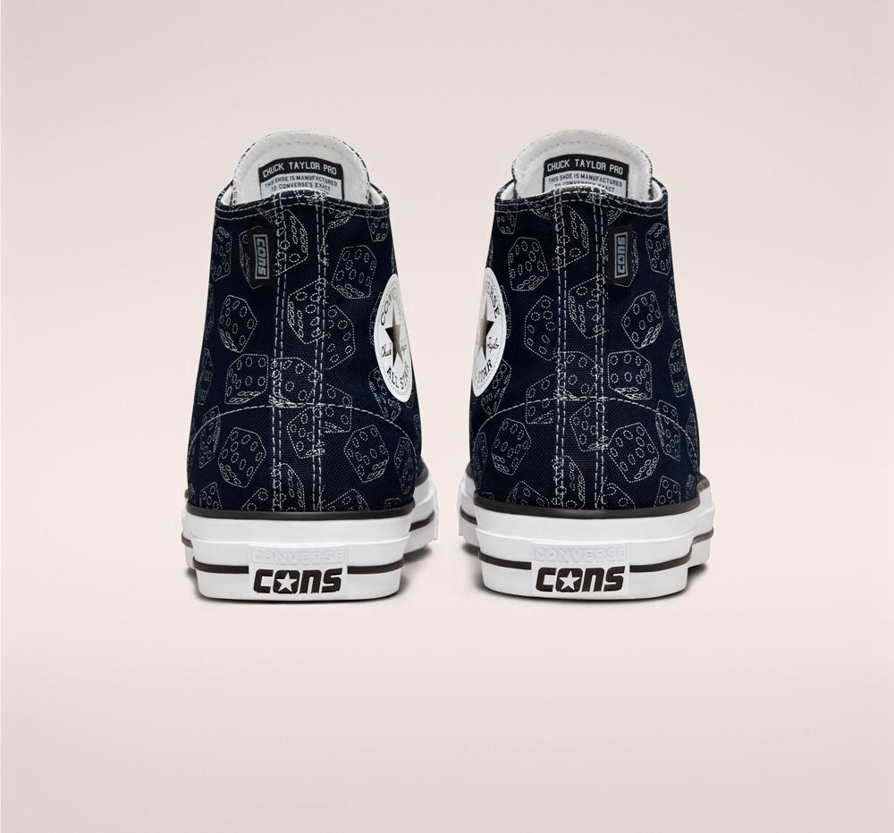 Dámské Vysoké Converse Chuck Taylor All Star Pro Dice Skate Černé Bílé | 594716BDY